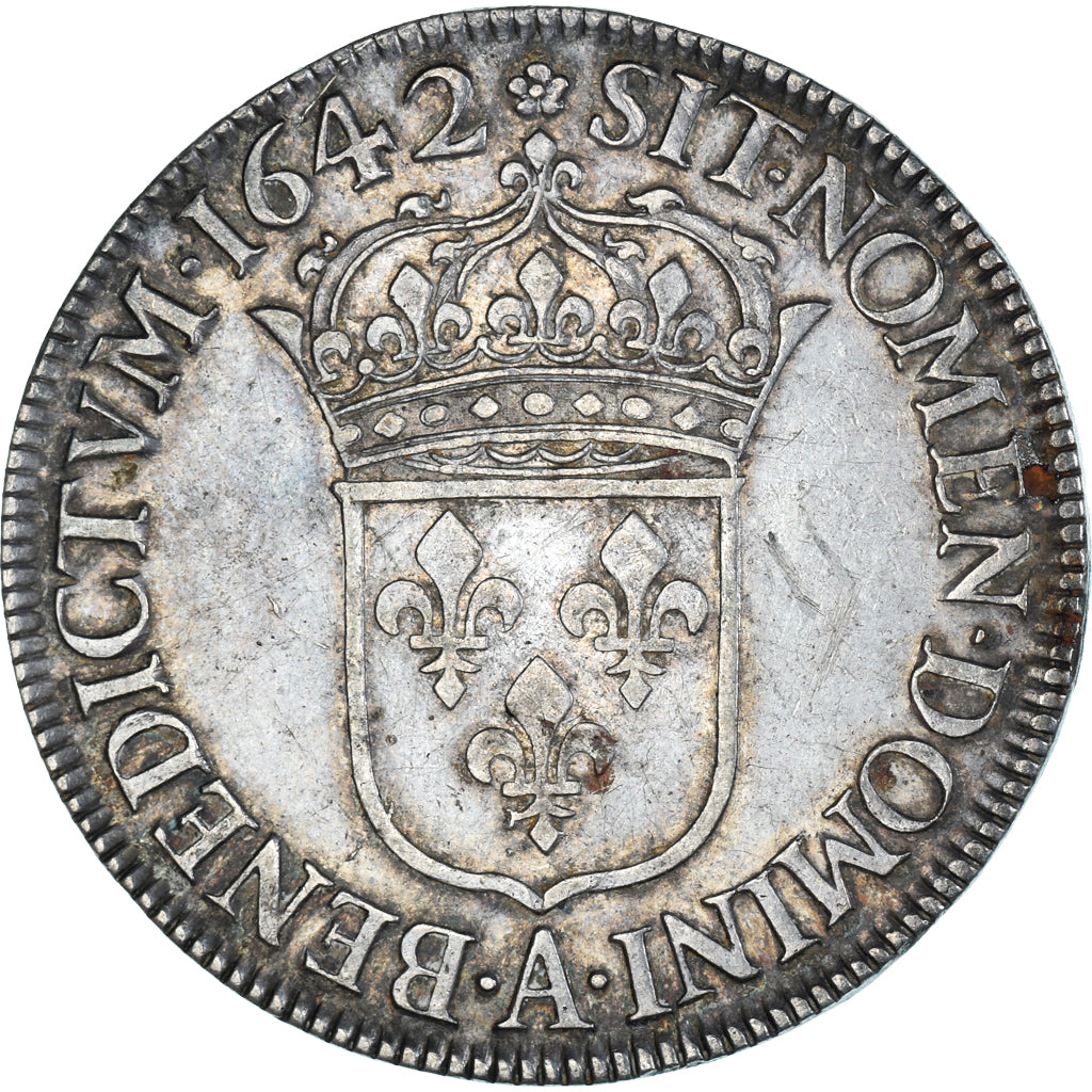 Frankrijk, Louis XIII, Écu au buste drapé, 1642, Monnaie de Matignon, rose