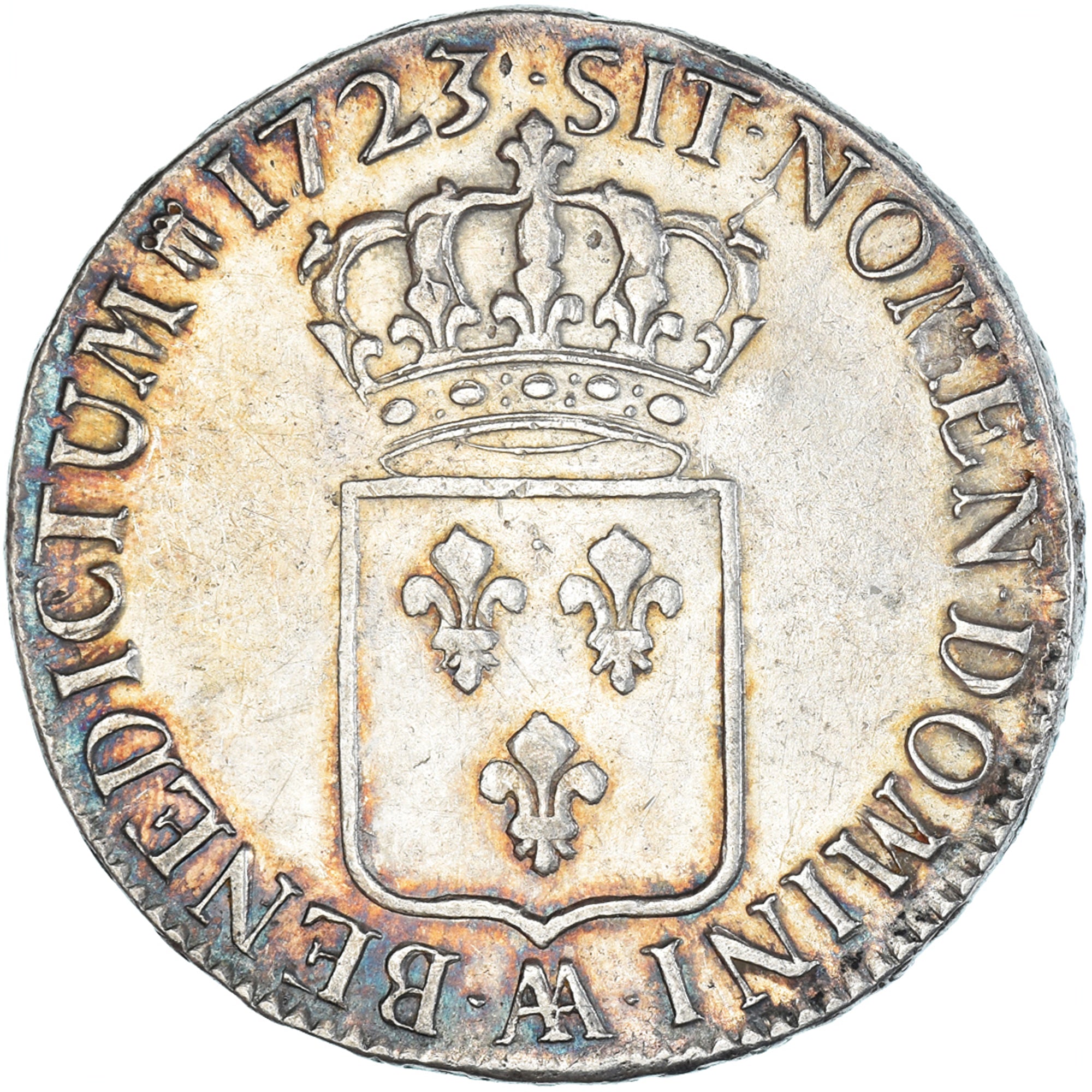 France, Louis XV, Écu de France, 1723, Metz, New flan, Silver, VF(30-35)