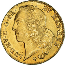 Moneta, Francia, Louis XV, Double Louis d'or au bandeau, 1747, Strasbourg, BB+