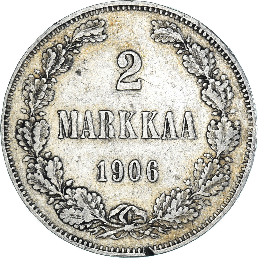 Monnaie, Finlande, Nicholas II, 2 Markkaa, 1906, Helsinki, L, TTB, Argent