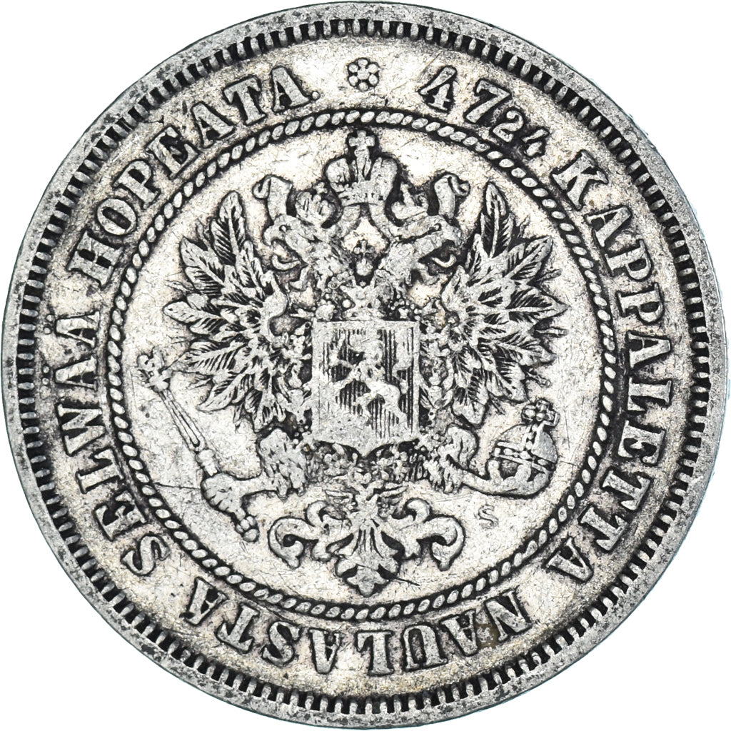 Monnaie, Finlande, Alexander II, 2 Markkaa, 1872, Helsinki, TTB, Argent, KM:7.2