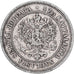 Moneda, Finlandia, Alexander II, 2 Markkaa, 1872, Helsinki, MBC, Plata, KM:7.2