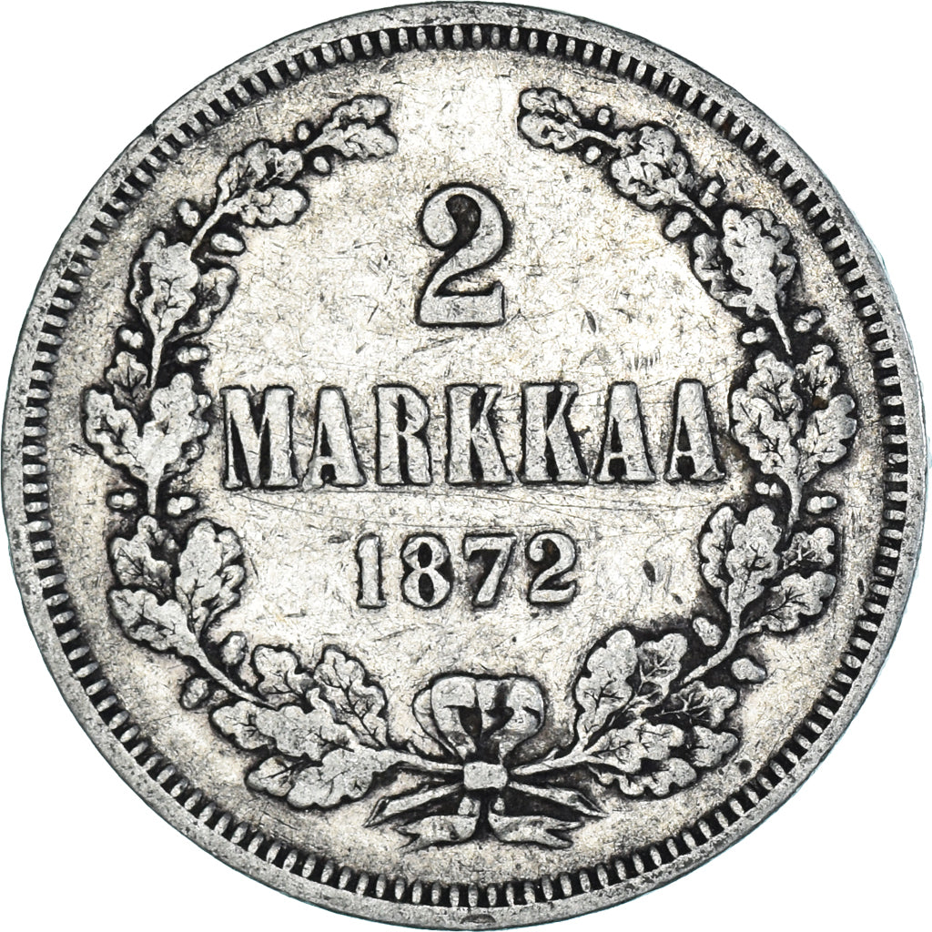 Monnaie, Finlande, Alexander II, 2 Markkaa, 1872, Helsinki, TTB, Argent, KM:7.2