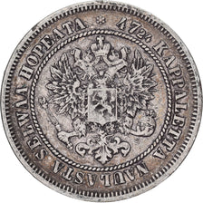 Coin, Finland, Alexander II, 2 Markkaa, 1872, Helsinki, EF(40-45), Silver
