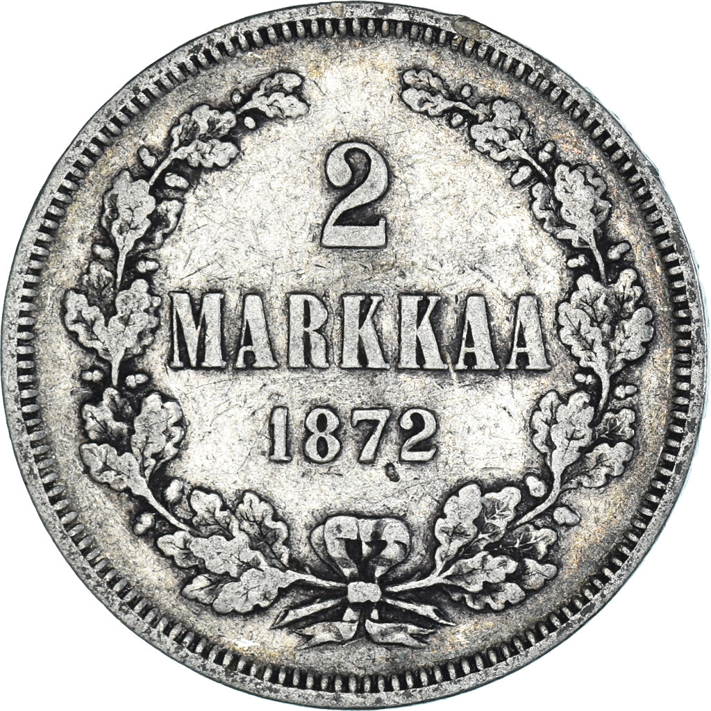 Monnaie, Finlande, Alexander II, 2 Markkaa, 1872, Helsinki, TTB, Argent, KM:7.2