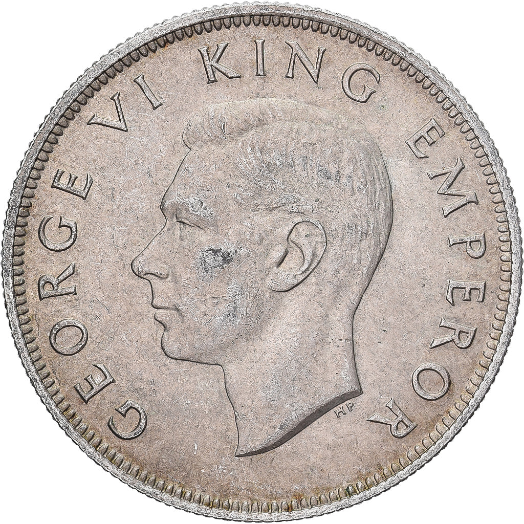 Moeda, Nova Zelândia, George VI, Centennial, 1/2 Crown, 1940, British Royal