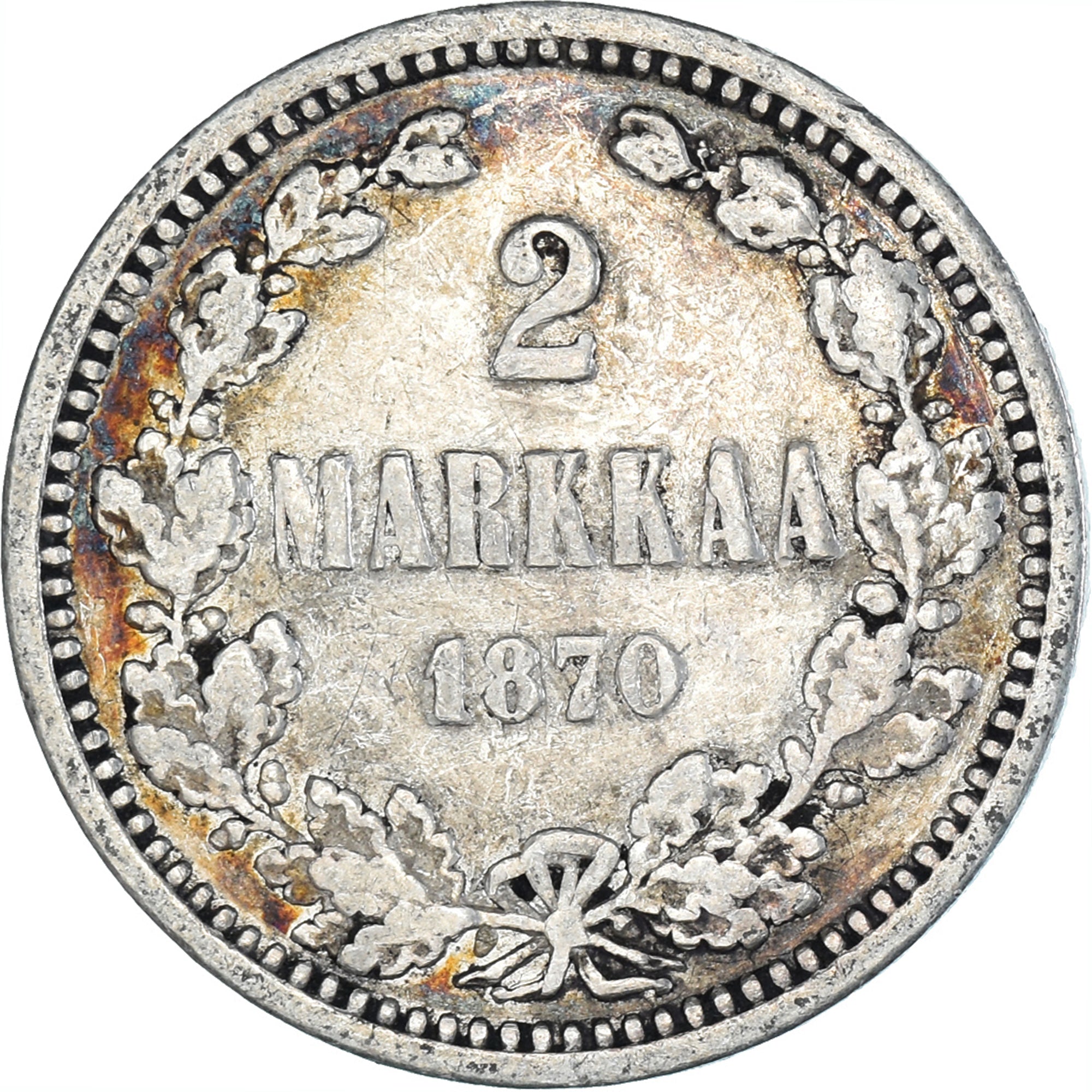 Monnaie, Finlande, Alexander II, 2 Markkaa, 1870, Helsinki, TB+, Argent, KM:7.1