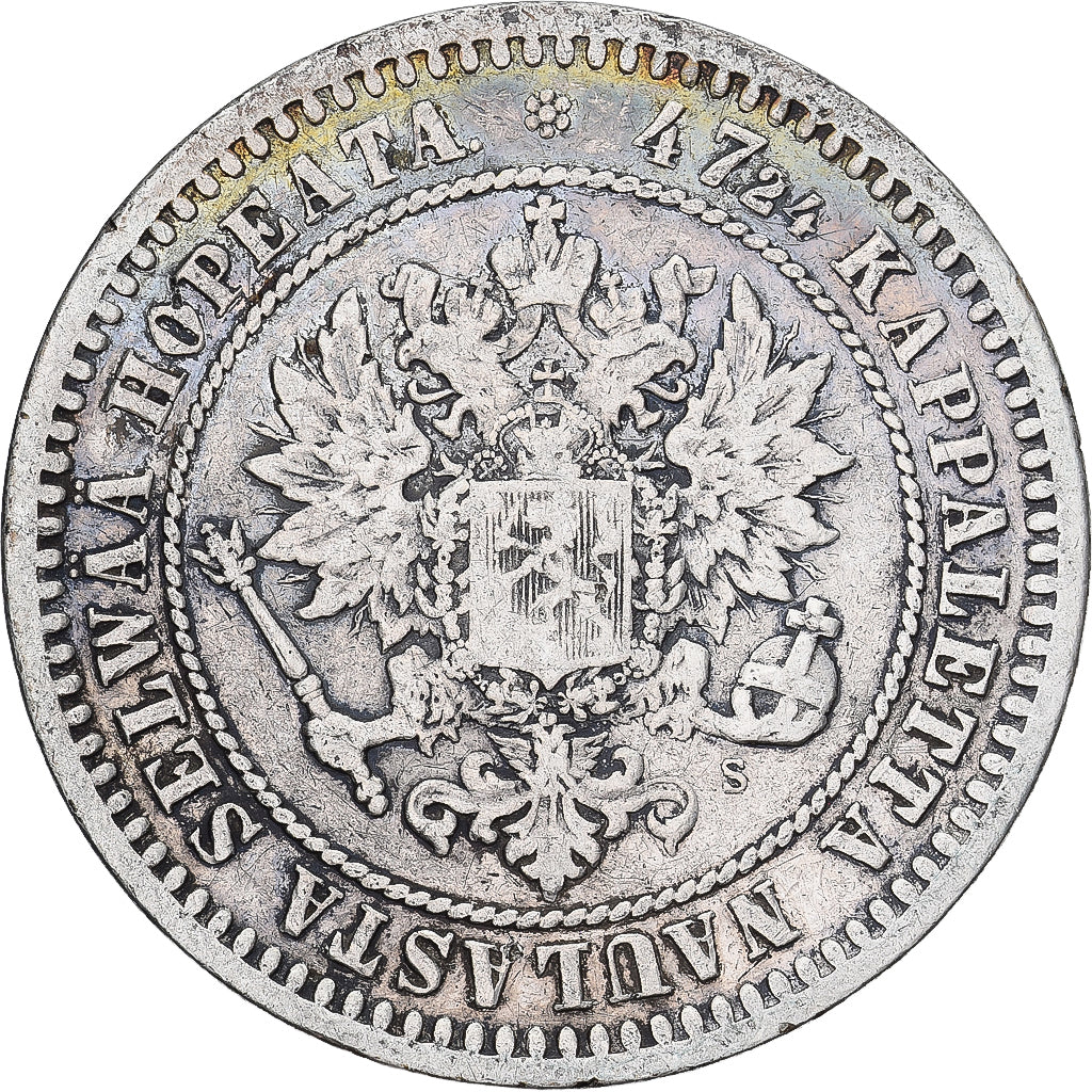 Munten, Finland, Alexander II, 2 Markkaa, 1870, Helsinki, FR+, Zilver, KM:7.1