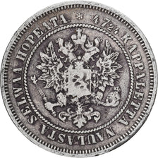 Coin, Finland, Alexander II, 2 Markkaa, 1872, Helsinki, VF(30-35), Silver
