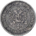 Moneda, Finlandia, Alexander II, 2 Markkaa, 1872, Helsinki, BC+, Plata, KM:7.2