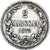 Moneda, Finlandia, Alexander II, 2 Markkaa, 1872, Helsinki, MBC, Plata, KM:7.2