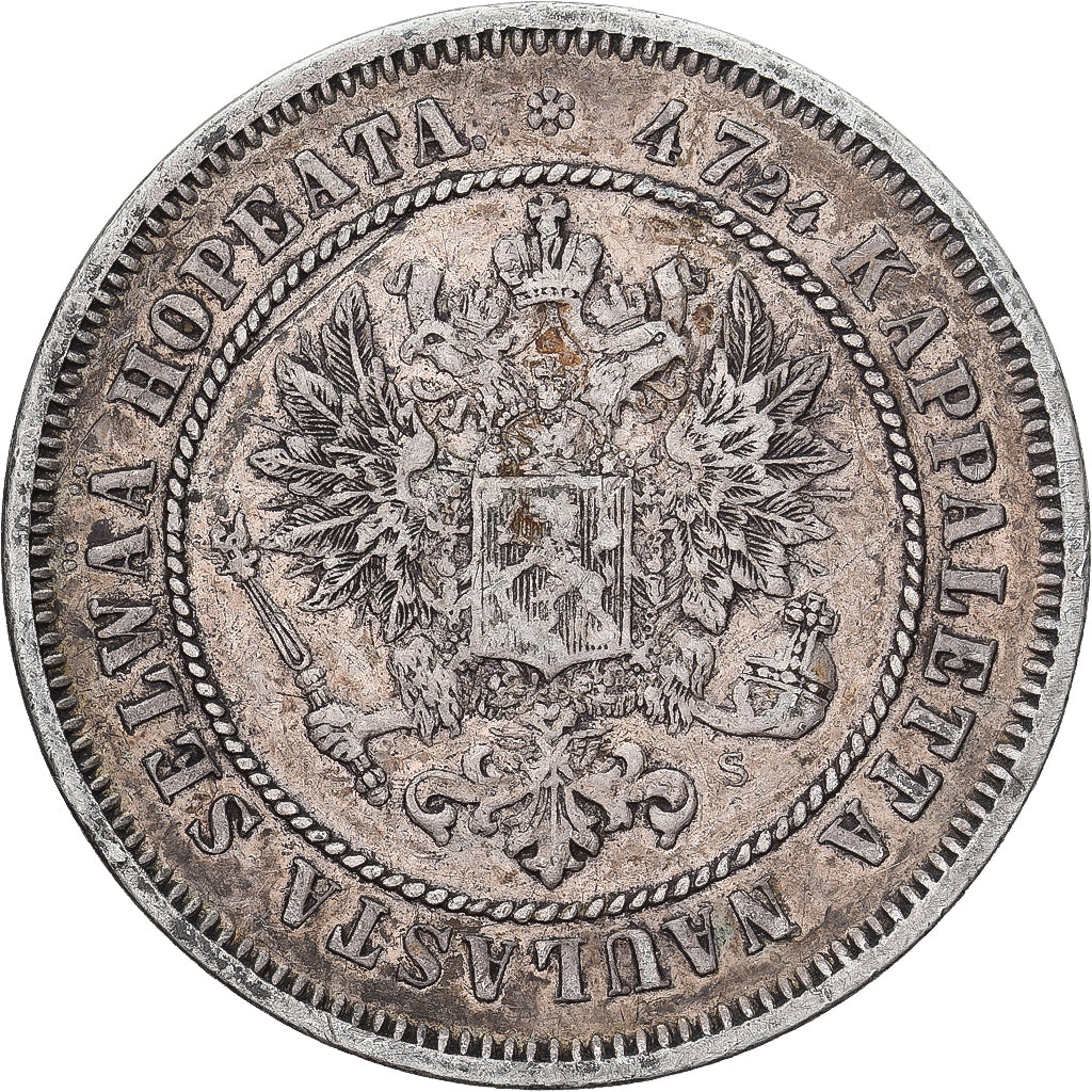 Monnaie, Finlande, Alexander II, 2 Markkaa, 1872, Helsinki, TTB, Argent, KM:7.2