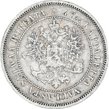 Münze, Finnland, Alexander II, 2 Markkaa, 1872, Helsinki, SS, Silber, KM:7.2
