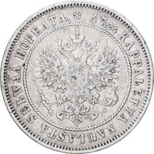 Coin, Finland, Alexander II, 2 Markkaa, 1874, Helsinki, VF(30-35), Silver
