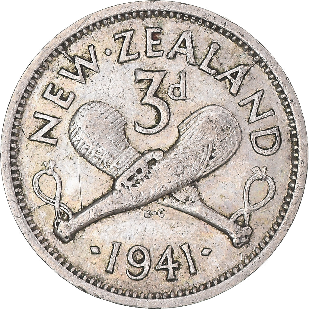 Moneta, Nowa Zelandia, George VI, 3 Pence, 1941, British Royal Mint, VF(30-35)