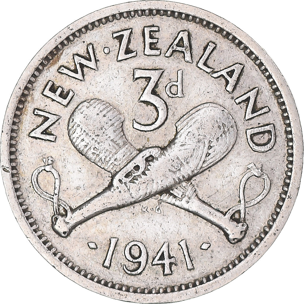 Moneta, Nowa Zelandia, George VI, 3 Pence, 1941, British Royal Mint, VF(30-35)