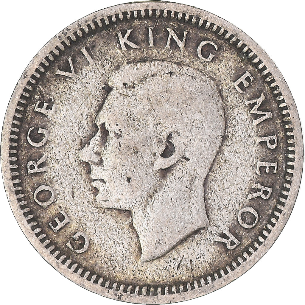 Moneta, Nowa Zelandia, George VI, 3 Pence, 1937, British Royal Mint, VF(30-35)