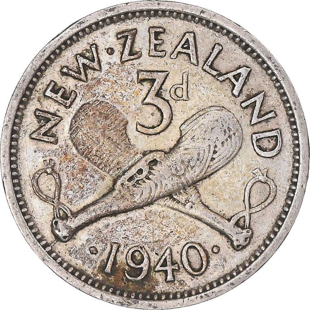Monnaie, Nouvelle-Zélande, George VI, 3 Pence, 1940, British Royal Mint, TB+
