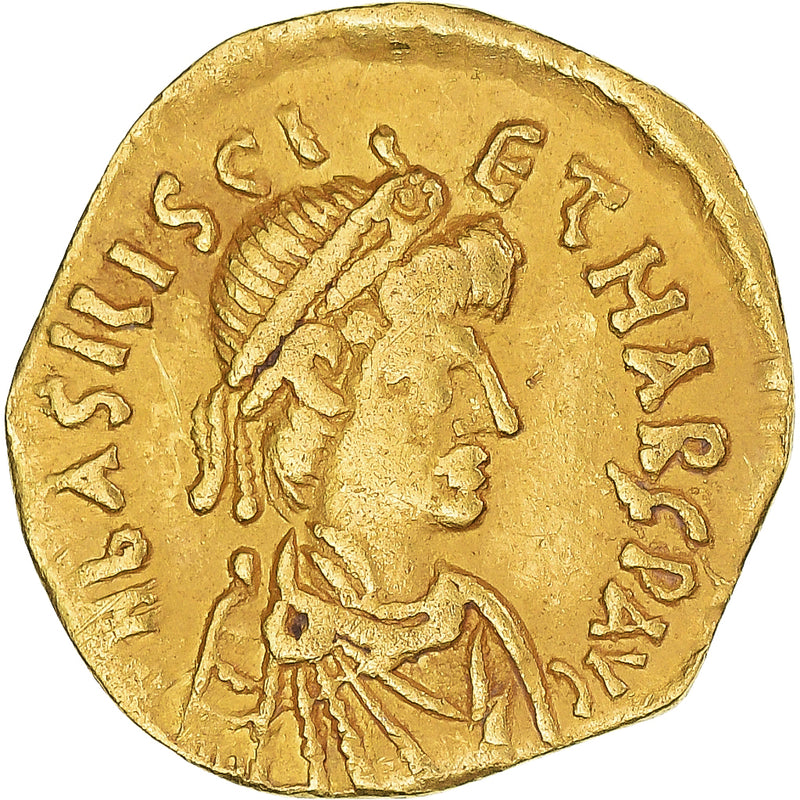 Basiliscus and Marcus Tremissis 475-476 Constantinople Gold VF(30