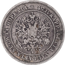 Coin, Finland, Alexander II, 2 Markkaa, 1874, Helsinki, VF(30-35), Silver