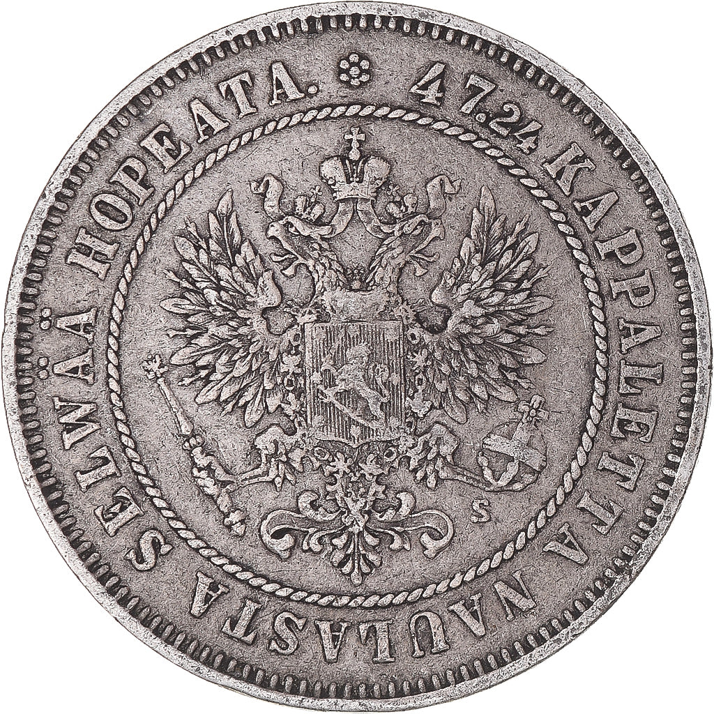 Monnaie, Finlande, Alexander II, 2 Markkaa, 1874, Helsinki, TTB, Argent, KM:7.2