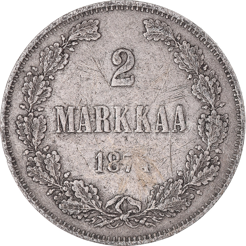 Monnaie, Finlande, Alexander II, 2 Markkaa, 1874, Helsinki, TTB, Argent, KM:7.2