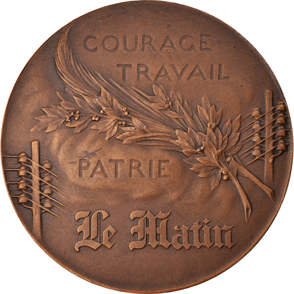 France, Médaille, Art Nouveau, Journal Le Matin, Riberon, SPL, Bronze