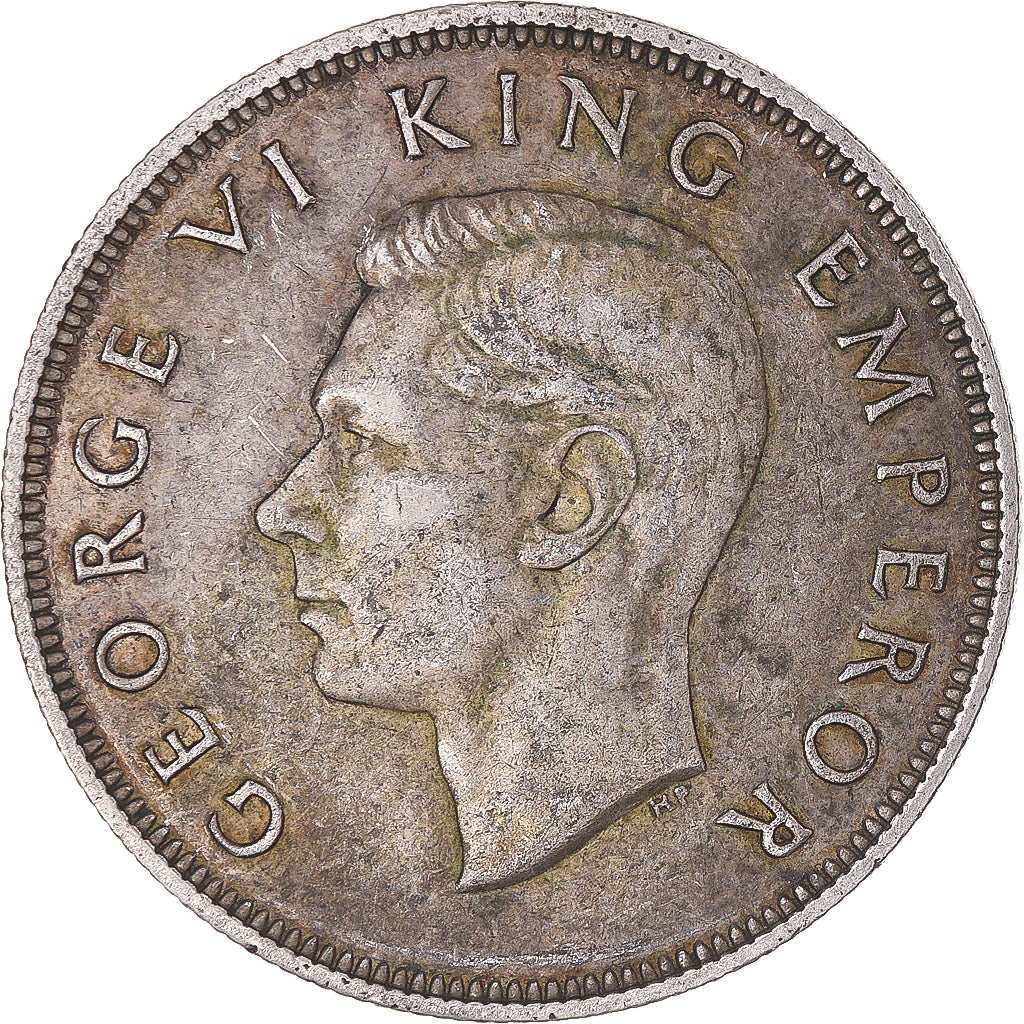 Moeda, Nova Zelândia, George VI, Centennial, 1/2 Crown, 1940, British Royal