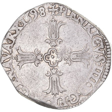 Monnaie, France, Henri IV, 1/4 Ecu, 1598, Bayonne, TTB, Argent, Gadoury:597