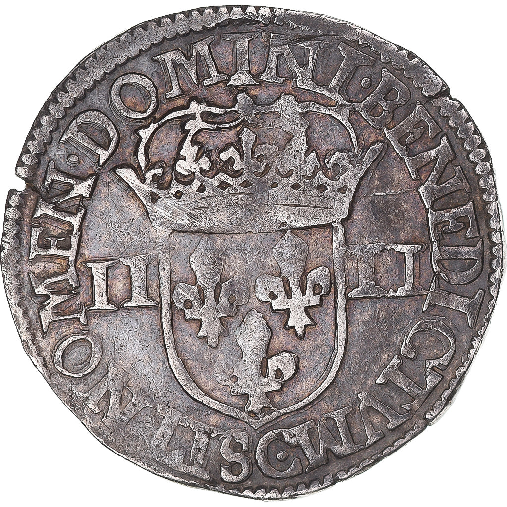 Moneta, Francia, Henri IV, 1/4 Ecu, 1606, Saint Lô, MB+, Argento, Gadoury:596