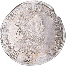 Moneta, Francia, Henri III, Teston, 3e type au col fraisé, 1576, Toulouse, BB