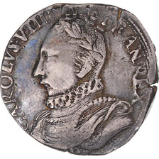 Moneta, Francja, Charles IX, Teston au col fraisé, 1575, Rouen, EF(40-45)