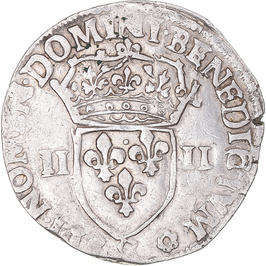 Moneta, Francia, Henri III, 1/4 Ecu, 1583, Saint-Lô, BB, Argento, Gadoury:494