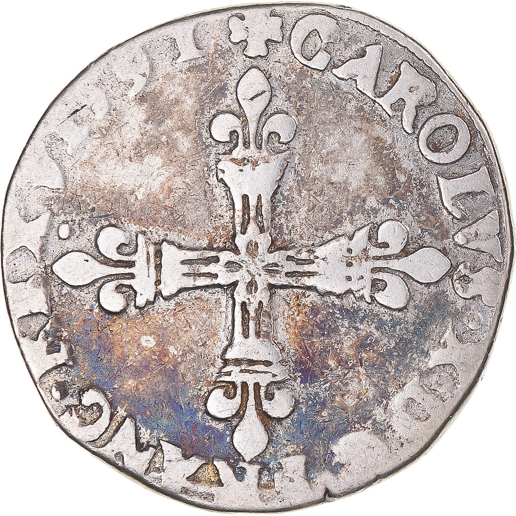 Moneta, Francia, Charles X, 1/4 Ecu, 1591, Paris, MB+, Argento, Gadoury:521