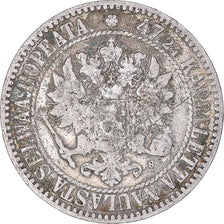 Münze, Finnland, Alexander II, 2 Markkaa, 1865, Helsinki, S+, Silber, KM:7.1