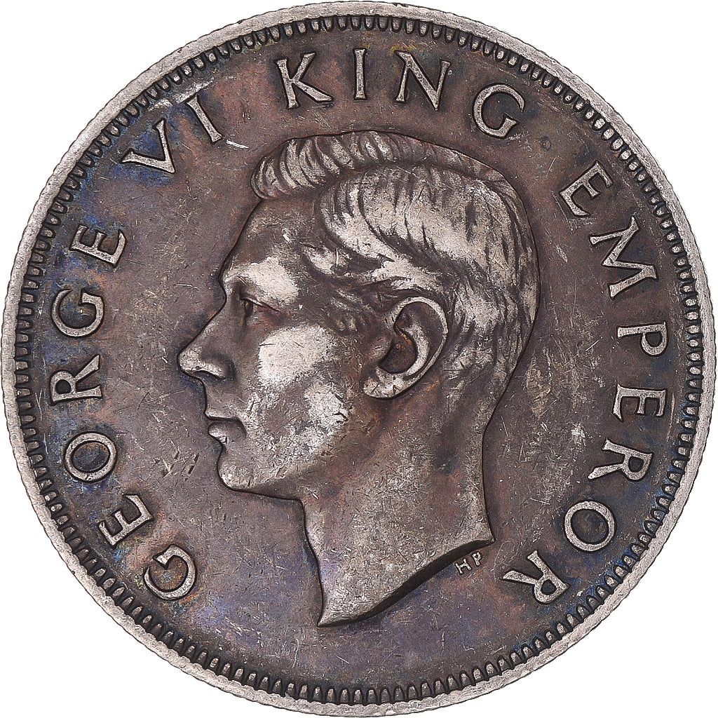 Moneta, Nowa Zelandia, George VI, Centennial, 1/2 Crown, 1940, British Royal