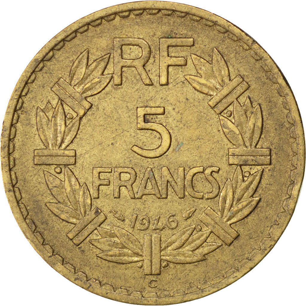 Monnaie, France, Lavrillier, 5 Francs, 1946, Castelsarrasin, TTB