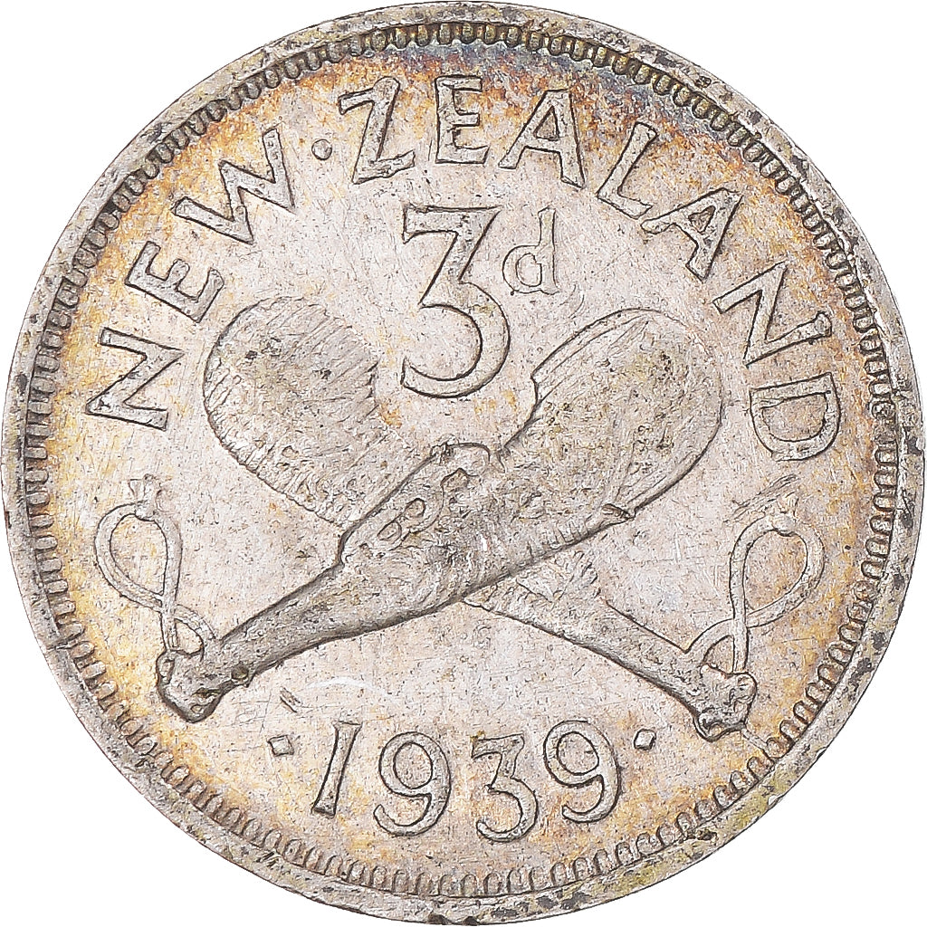 Moneta, Nowa Zelandia, George VI, 3 Pence, 1939, British Royal Mint, EF(40-45)