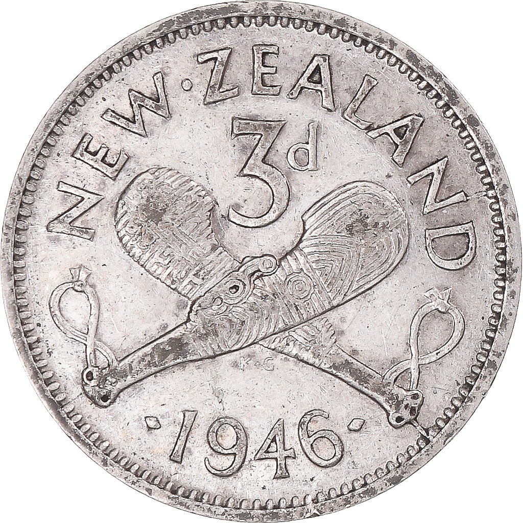 Moneta, Nowa Zelandia, George VI, 3 Pence, 1946, British Royal Mint, EF(40-45)
