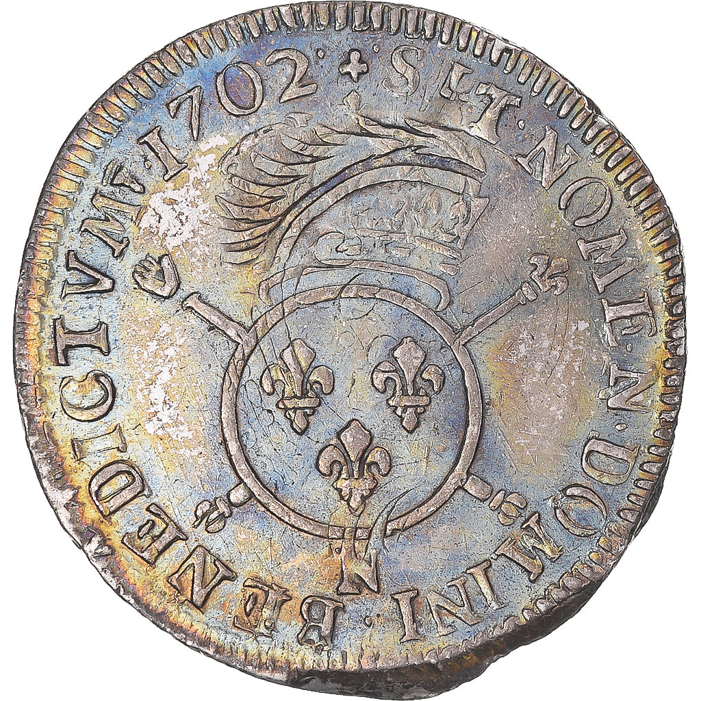 Münze, Frankreich, Louis XIV, 1/4 Ecu aux insignes, 1702, Montpellier