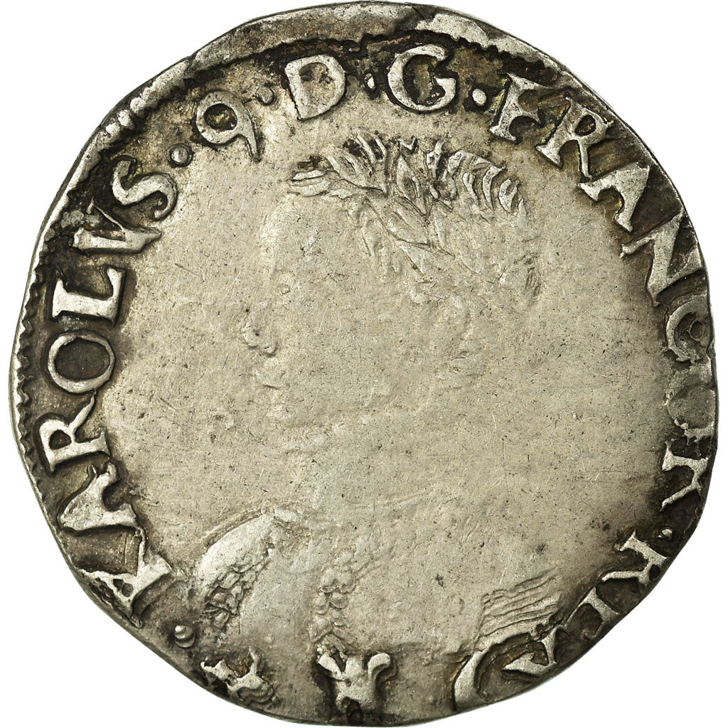 Coin, France, Teston, 1567, Bayonne, EF(40-45), Silver, Sombart:4610