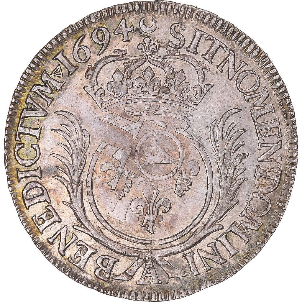 Münze, Frankreich, Louis XIV, 1/2 Ecu aux palmes, 1694, Paris, réformé, S+