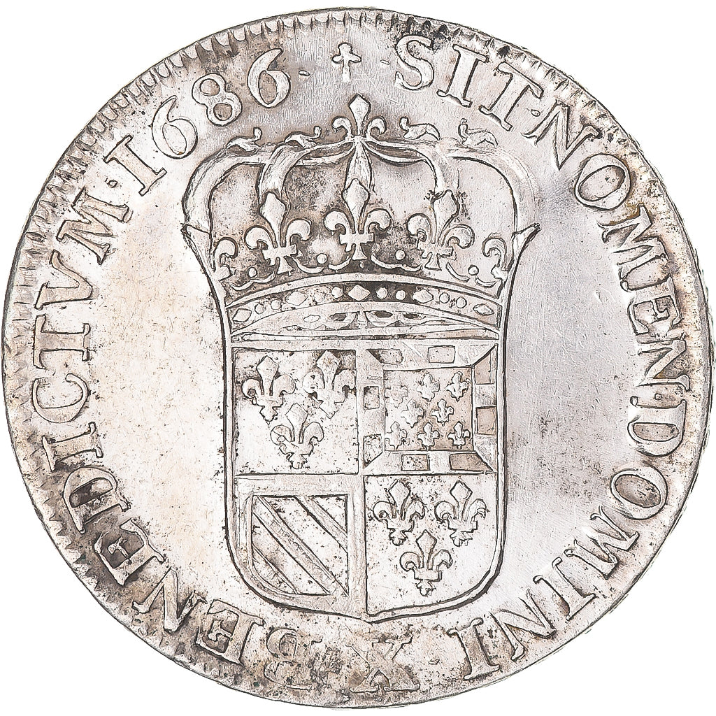 Coin, France, Louis XIV, 1/2 Écu de Flandre, 1686, Amiens, VF(30-35), Silver