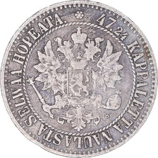 Coin, Finland, Alexander II, 2 Markkaa, 1865, Helsinki, EF(40-45), Silver