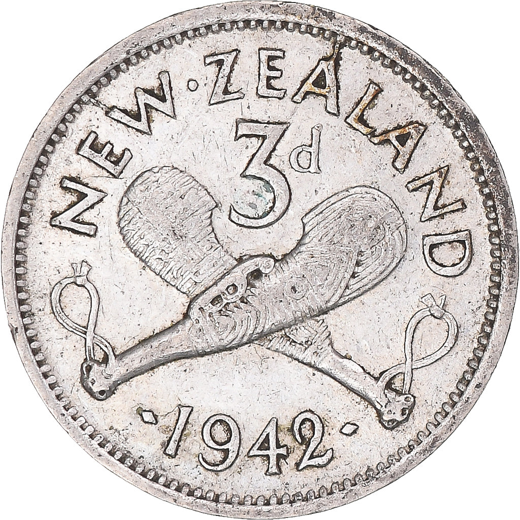Moneta, Nowa Zelandia, George VI, 3 Pence, 1942, British Royal Mint, EF(40-45)