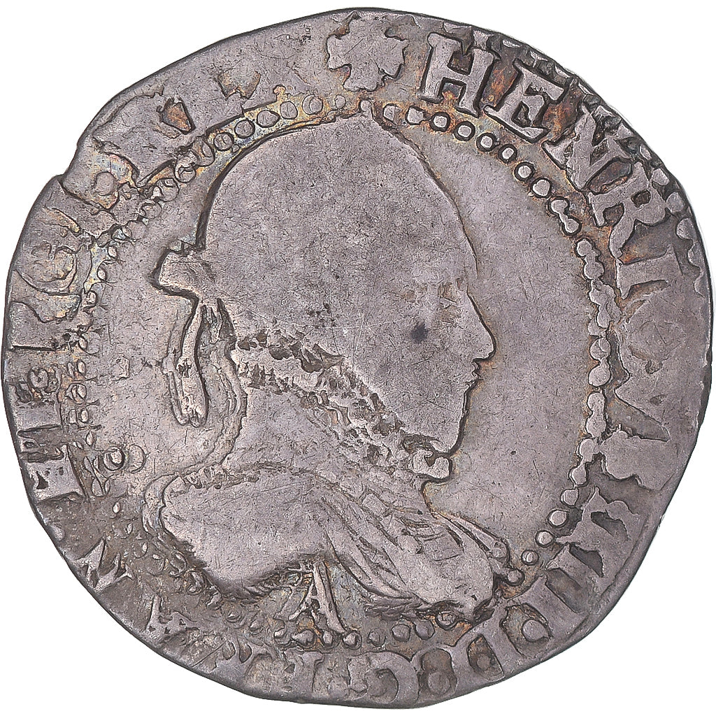 Munten, Frankrijk, Henri III, 1/2 franc au col gaufré, 1587, Paris, FR+