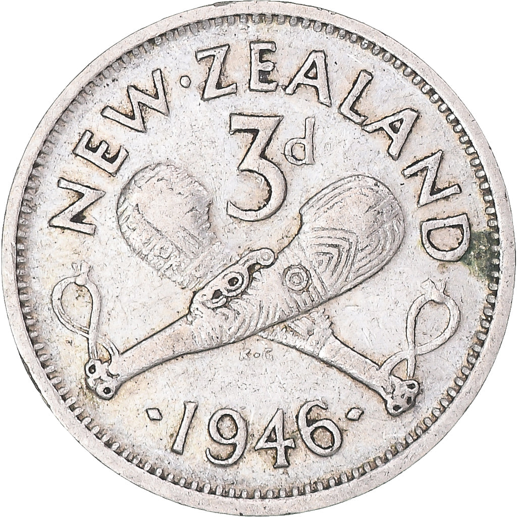 Moneta, Nowa Zelandia, George VI, 3 Pence, 1946, British Royal Mint, VF(30-35)
