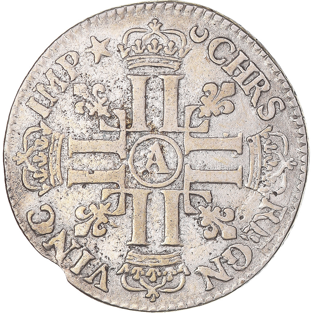 Münze, Frankreich, Louis XIV, 1/4 Ecu aux 8 L, 1691, Paris, réformé, S+
