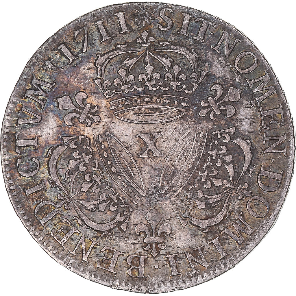 Münze, Frankreich, Louis XIV, 1/4 Écu aux 3 couronnes, 1/4 Ecu, 1711, Amiens