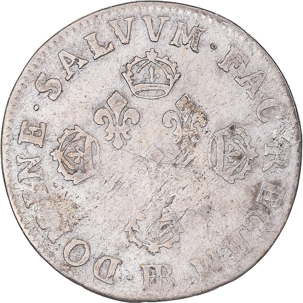 Moneda, Francia, Louis XIV, 11 Sols aux couronnes de Strasbourg, 10 Sols-1/8